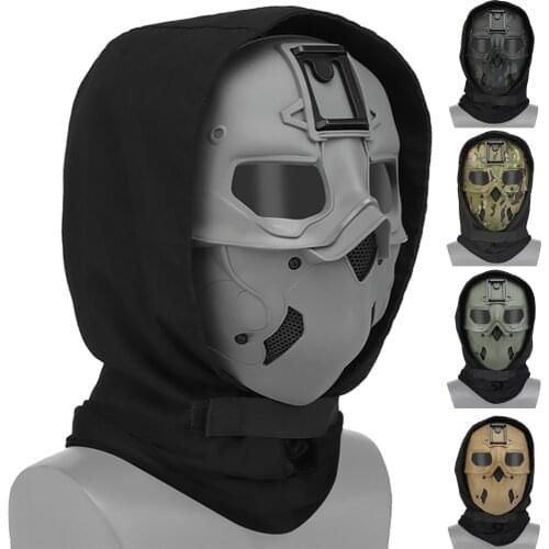 Tactical Full Face Mask With Helmet Rail Prophet Hood Wild Masks For Airsoft Paintball Halloween Party CS Props Cosplay