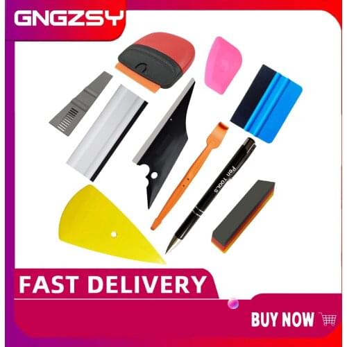 Vinyl Wrap Car Accessories Carbon Fiber Wrapping Tool Set Magnet Stick Squeegee Film Cutter Measure Scraper Window Tint T07