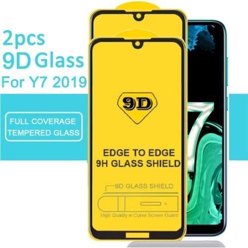 2pcs 9D Curved Tempered Glass For Huaweii Huawei Y7 2019 Glass LX1 Protective Screen Protector For Huawei Y7 2019 Y 72019 Y72019