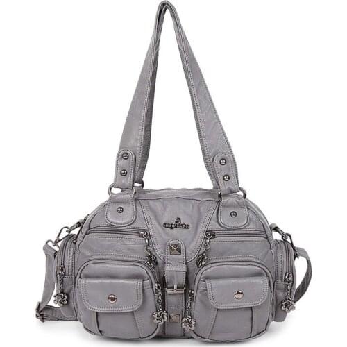 Women Soft PU Leather Handbag 2021 New Brand High Quality Large Capacity Shopping Purse Ladies Fashion Multi-Pocket Shoulder Bag