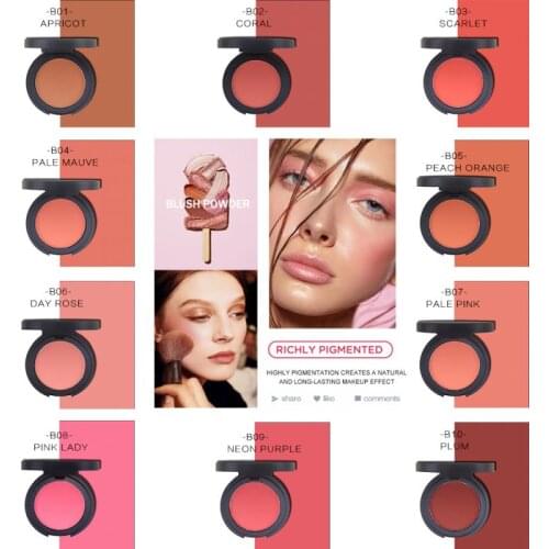 10 Colors Face Mineral Pigment Blusher Oil Control Blush Powder Bronzer Cosmestics Blush Contour Shadow Makeup TSLM1