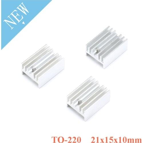 10pcs TO-220 Heatsink 21x15x10mm TO 220 Heat Sink 21*15*10mm Radiator Cooler Radiator Aluminum 21mmx15mmx10mm TO220