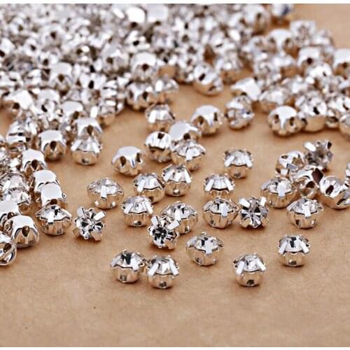 1440 Pieces Crystal Silver Gold Claw Sew on Rhinestone Stone SS20 Strass Glass Stones Crystals for Dresses Clothes Decoration