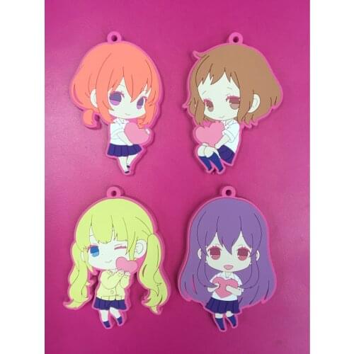 4pcs/lot Original Japanese anime figure CONFESSION EXECUTIVE COMMITTEE rubber Silicone mobile phone charms/keychain/strap G372