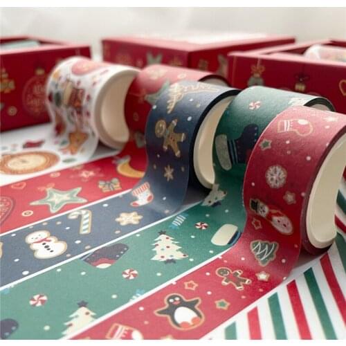 6 Pcs/Box Kawaii Christmas Cartoon Decoration Tape Paper Washi Masking Tape Creative Scrapbooking Stationery School Supplies
