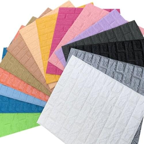 70*30cmHot Sale PE Foam 3D Wallpaper DIY Wall Stickers Wall Decor Embossed Brick Stone Wallpaper Room House 70X77cm Poster