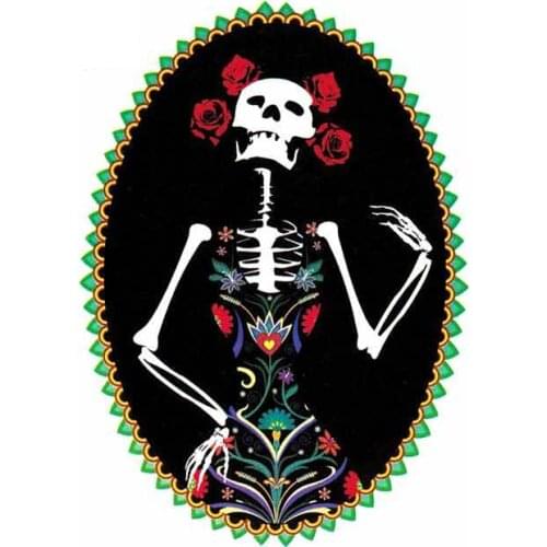Car Sticker Skeleton Girl Skull Day of The Dead Lady Evilkid Car Styling Vinyl Motorcycl Decals Cover Scratches PVC 13cm X 9cm