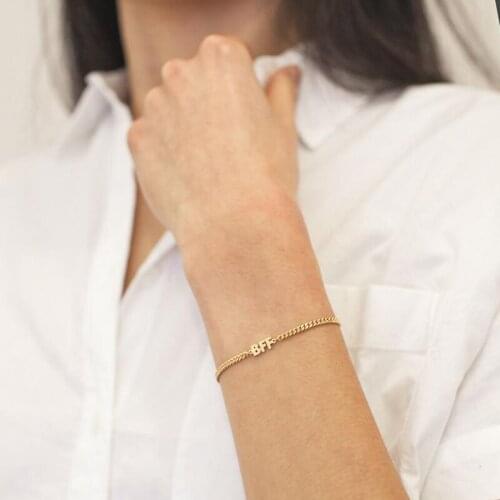 Personalized Custom Name Stainless Steel Bracelet Cuban Chain-Gothic Custom Name Bracelet Mens and Womens Jewelry Gift