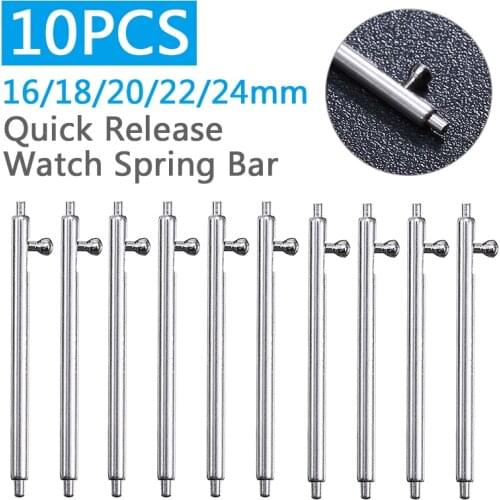 16MM 18MM 20MM 22MM 24MM 10pcs Quick Release Watch Strap Spring Bars Pins 1.5mm Diameter Watch Pin Pepair Tools & Kits