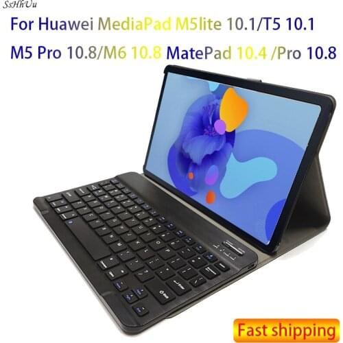Keyboard Case for Huawei Mediapad T5 10 M5 lite 10.1 8 M5 10 Pro M6 10.8 Matepad 10.4 Pro 10.8 Tablet Cover Keyboard English