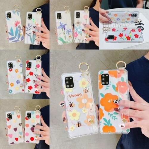 Wrist Strap Stand Holder For Samsung Galaxy S20FE 21 Plus Ultra A10 31 50 52 72 81 12 30 51 70 71 52 82 21s Case Shockproof Case