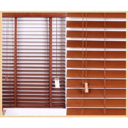 35mm Slats Width Wooden Blinds Basswood Material With Different Colors Timber Blinds