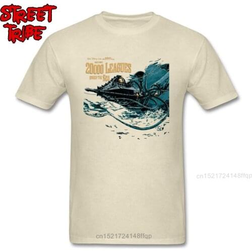 Custom Europe T-shirts Summer Man Tshirt 20000 Leagues Under Sea Tops & Tees 100% Cotton Mens Monster T Shirt Vintage 90s