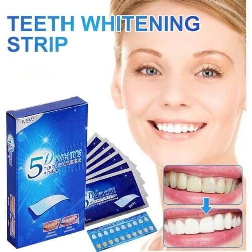 7 Pair/Box 5D Gel Teeth Whitening Strips White Tooth Dental Tool Kit Oral Hygiene Care Strip For False Teeth Veneers Dentist