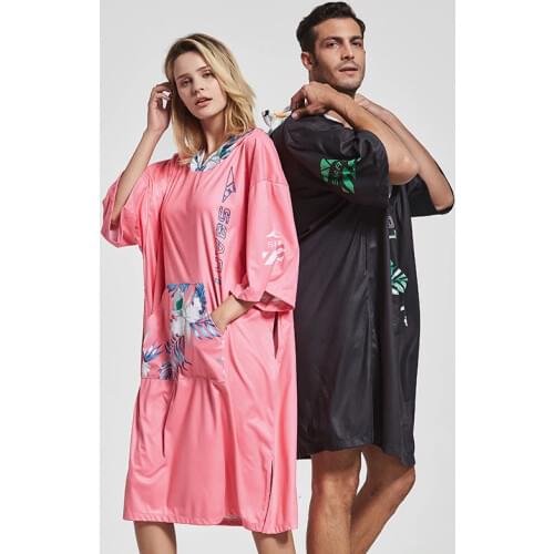 Changing Robe Towel Poncho with Hood for Beach, Swimming, Surfing,One Size Fit All for Women and Men