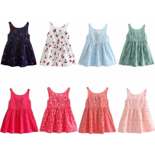 Cotton Baby Girls Vest Dress Toddler Girls Summer Princess Dress Kids Baby Party Wedding Sleeveless Dresses Anniversaire Enfant