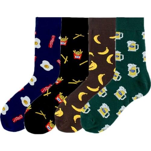 Cotton Beer Banana Fried Egg French Fries Socks Skate Cool Casual Socks Women Men Streetwear Funny Sock Kawaii Short Happy Socks