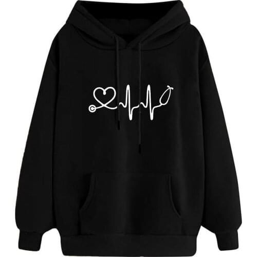 Hoodies For Couples Autumn Spring Harajuku Heart Print Hoodie Long Sleeve Hooded Casual Harajuku Hoodie Women Autumn Winter 2021