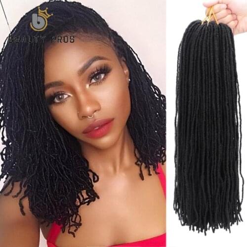 BEAUTY PROS 18Inch Soft Deadlocks Sister Locks Afro Crochet Braids Ombre Faux Locs Synthetic Braiding Hair Extensions for Women