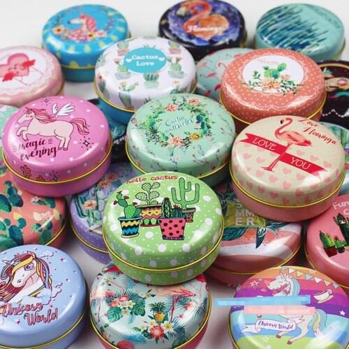 Round Exquisite Mini Tin Box Tea Package Candy Coin Storage Box Seal Jewelry Pill Cases Iron Box Container Random 12pcs/lot