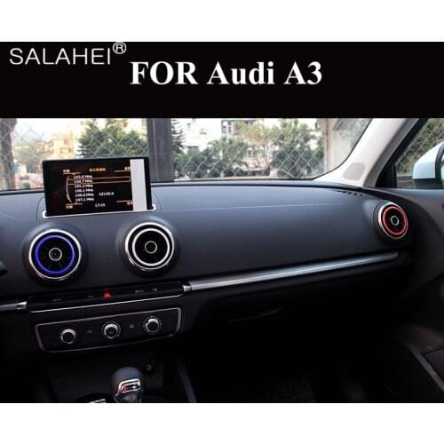 For Audi A3 4pc Air Conditioning Outlet Circle Cover Trim Decoration Central Control Interior Strip Car Accessories Ring Sticker