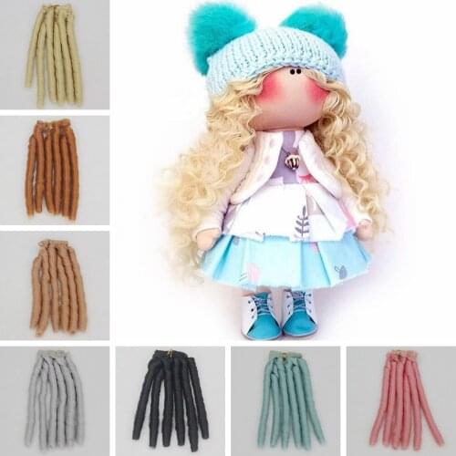 20cm High Temperature Small Curls Frizzly Wave Handmade Cloth Doll Wigs Diy Texitle Doll Curl Hair Doll Accessories