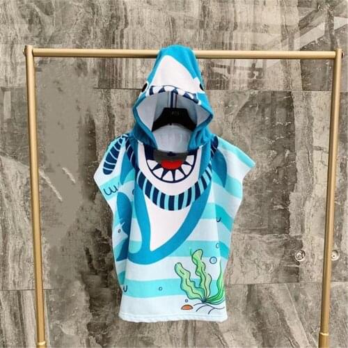 Summer Bath Towels Kids Soft Microfiber Children Hooded Bathrobes Boys Girl Swimming Towel Baby Toddler Beach Poncho Towel