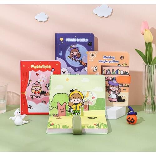 Magician Series Cute Notebook Kawaii Note Books For School Stationery Supply Handbook DIY Painting Recording Magnetic Buckle
