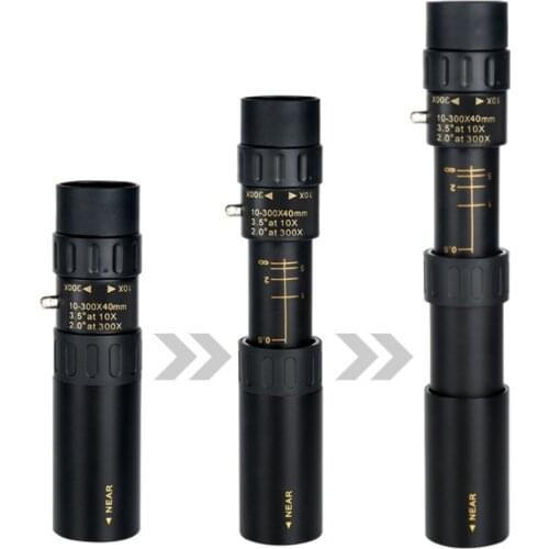 Metal Monocular Telescope 10-30x25 Zoom High Quality Monocular Binoculars Telescope Supports Smartphone with Light Night Vision