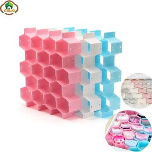 Msjo Makeup Organizer 8PCS Honeycomb Closet Cosmetics Jewelry Sock Tie Underwear Debris Plastic Storage Box Makeup Organizer
