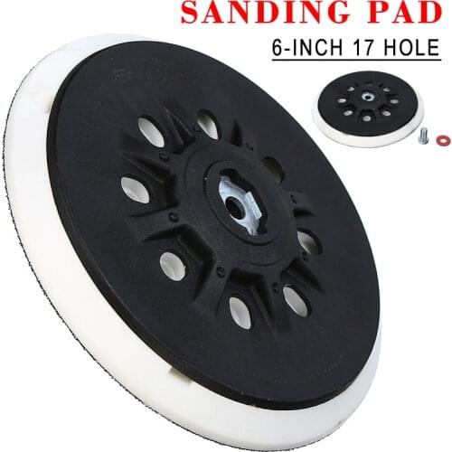 150mm 17 Holes Multi-Hole Dust Free Soft Sanding Pad Sander Backing Plate Hook Loop For Sander Polishing Grinding