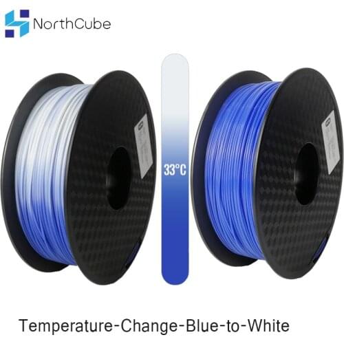 3D Printer Filament Color Changing with Temperature, PLA Filament 1.75mm +/- 0.03mm, 2.2LBS(1KG) Blue to White