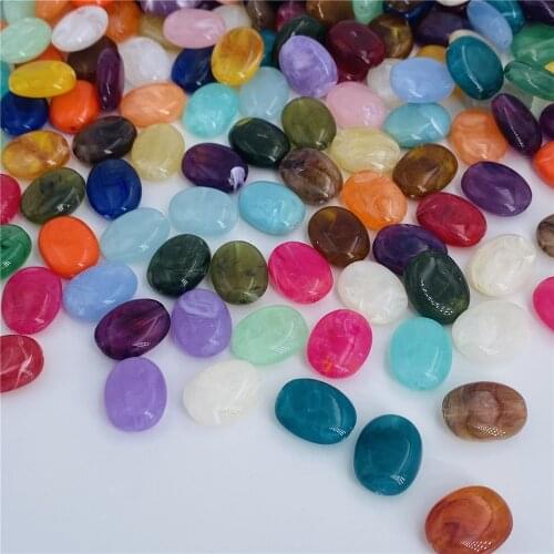 10pcs New Acrylic Bead Oblate Cloud Effect Imitation Stone, For Charms DIY Bracelets Necklace Earrings Beads For Jewelry Making