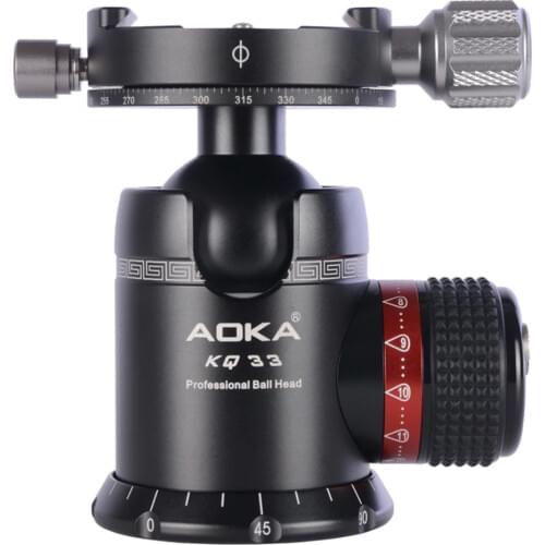 Durable AOKA AK-KQ33 360 Degree Panoramic Camera Professional Tripod Ball Head For Flash Light / Tripod / Monopod