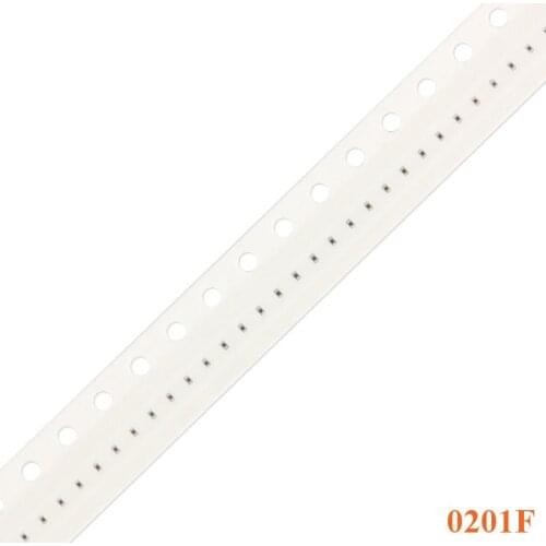 100pcs 0201F 0201 SMD Resistor 1% 1/20W 0R 5.1R 10R 100R 1K 2K 4.7K 5.1K 10K 20K 47K 100K 510K 1M