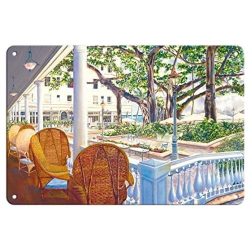 Romance of The Moana - Moana Hotel, Waikiki Beach - Honolulu, Hawaii Metal Tin Sign