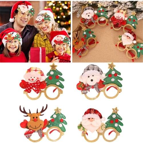 Christmas Decoration Glasses Adult Children Toys Santa Claus Snowman Party Christmas Decorative Glasses Frame New Year Gift