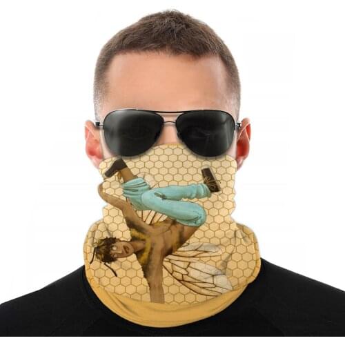 Bee-Boy Scarves Half Face Mask Unisex Halloween Tube Mask Seamless Bandana Versatility Headwear Outdoor Hiking