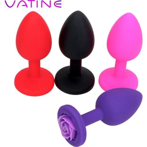 VATINE Rose Flower Anal Butt Plug Silicone Sex Products Sex Toys For Women G Spot Stimulator Prostate Massage