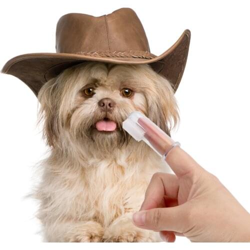 Silicone Super Soft Teddy Dog Brush Pet Finger Toothbrush Pets Puppy Cleaning Supplies Dog Cat Bad Breath Tartar Teeth Care