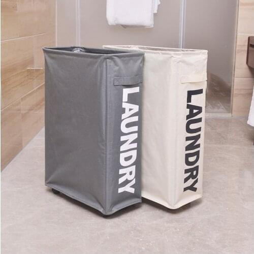 Large Laundry Basket Folding Oxford Cloth Storage Laundry Hamper With Wheels Water-Proof Portable Clothes Laundry Bag Organizer