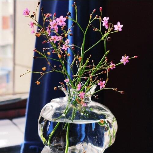 Glass vase Handmade glass flower pot Hydroponics Flower Arrangement Crafts Desktop Decoration Transparent vase home decoration