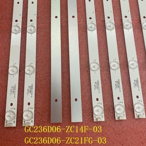 50pcs/lot LED Backlight bar strip For GC236D06-ZC14F-03 303GC236031 423MM 3V 24 inch
