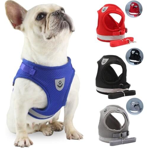 Reflective Safety Pet Dog Harness and Leash Set for Small Medium Dogs Cat Harnesses Vest Puppy Chest Strap Pug Chihuahua Bulldog