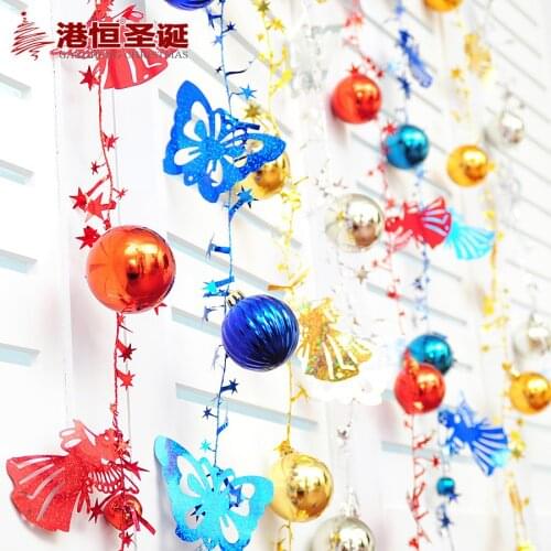 Decorations 200cm snowflake Christmas ball hanging string Christmas arrangement hanging string bell chain string