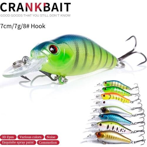 HENGJIA 1pc Wobbler Fishing Lure 7CM-7G Bionic Bass Pike Crankbait Hard Plastic Swimming Fishing Tool
