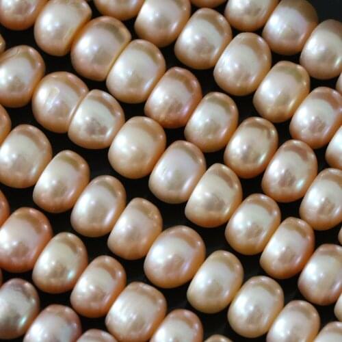 High quality freshwater natural orange pearl abacus button loose beads wholesale price women diy jewelry making 15inch B1386