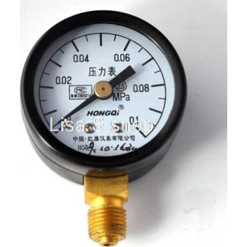 Y-40 40mm Dia 0-0.1Mpa Water Oil Hydraulic Air Pressure Gauge Universal Gauge M10*1