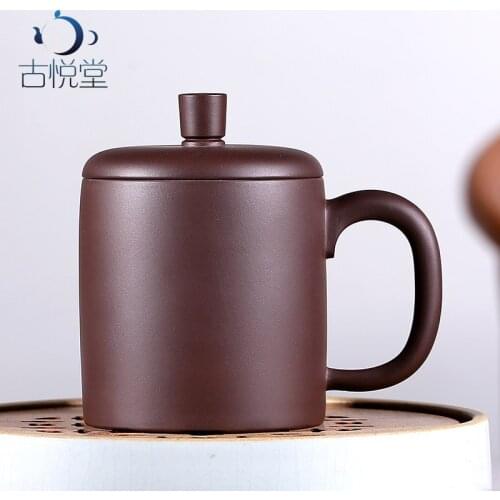 Yixing purple sand cup GuYue hall all hand authentic tea cup lid cup to gift box