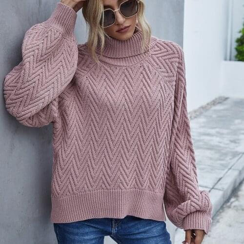 Women Turtleneck Sweaters High Quality Autumn Winter 2021 Pull Jumpers European Casual Loose Sweater Female Oversized Pullovers